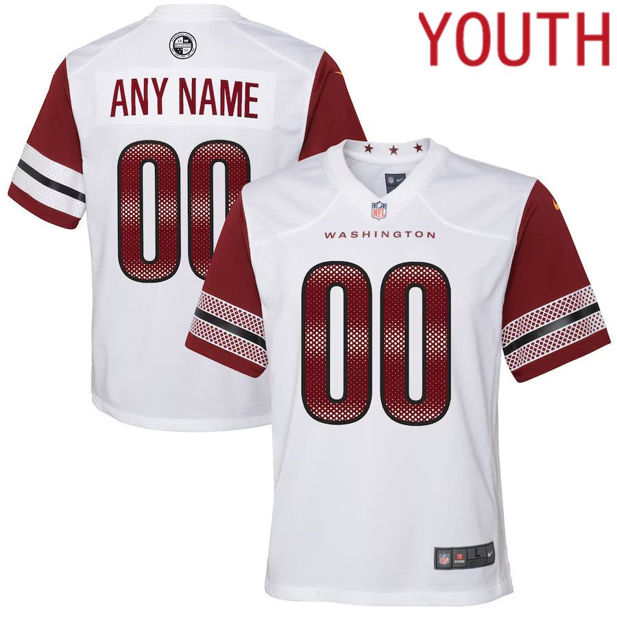 Youth Washington Commanders Nike White Game Custom Player NFL Jersey